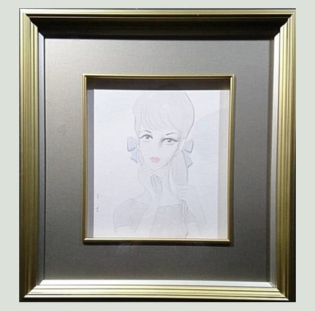 GINZA絵画館】東郷青児 水彩画6号「婦人像」公式鑑定証書付き・洋画の