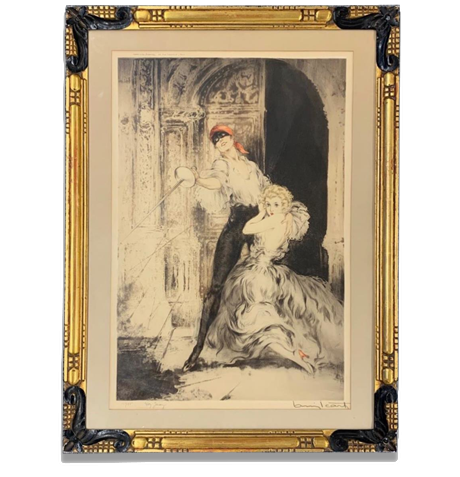 ルイ・イカール、「朝食」、豪華限定版画集画・定価10万円/額付 神々しく 