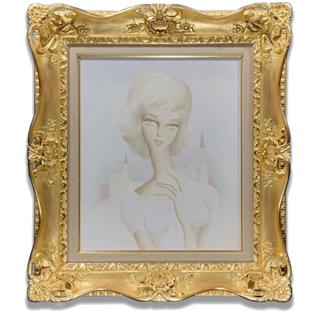 東郷 青児、ネックレスの裸婦、希少画集より、高級額装付 （朝井閑右  