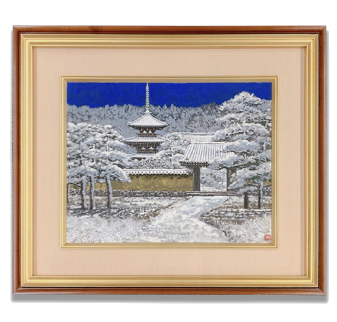 史上最も激安 後藤純男 「雪の金閣」 希少画集 状態良好 額装画 新品 