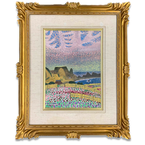 高田誠 残雪景色 絵画 アート 額縁 インテリア 日本画（高田 誠の高額 