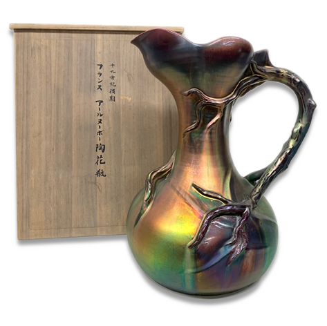 アールヌーボー陶花瓶 美術品 絵画買取センター