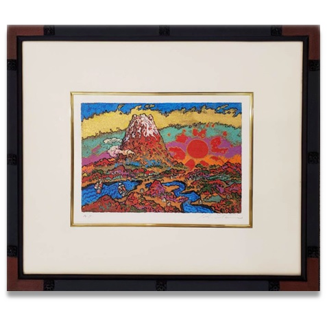 美品】額縁 大判 （志村立美、【からっ風】、希少な大判額装用画集より 
