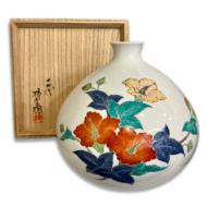 14代酒井田柿右衛門 濁手 芙蓉文 花瓶
