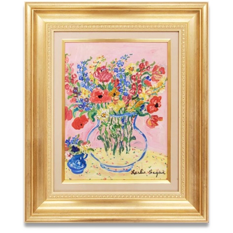 絵画 レスリーセイヤー 【花のある風景】直筆サイン 大型作品の通販は 
