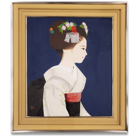 舞妓 超大作大型絵画 109cm とりつける 水彩画 