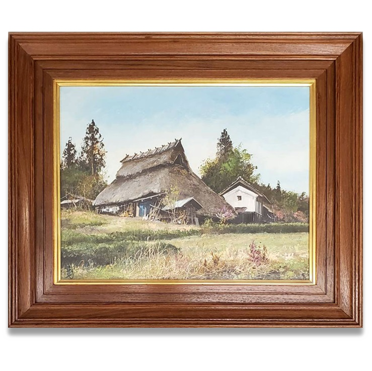 再販品】宮城村晩秋 (上州の民家より) 素早かっ ／林喜一郎 