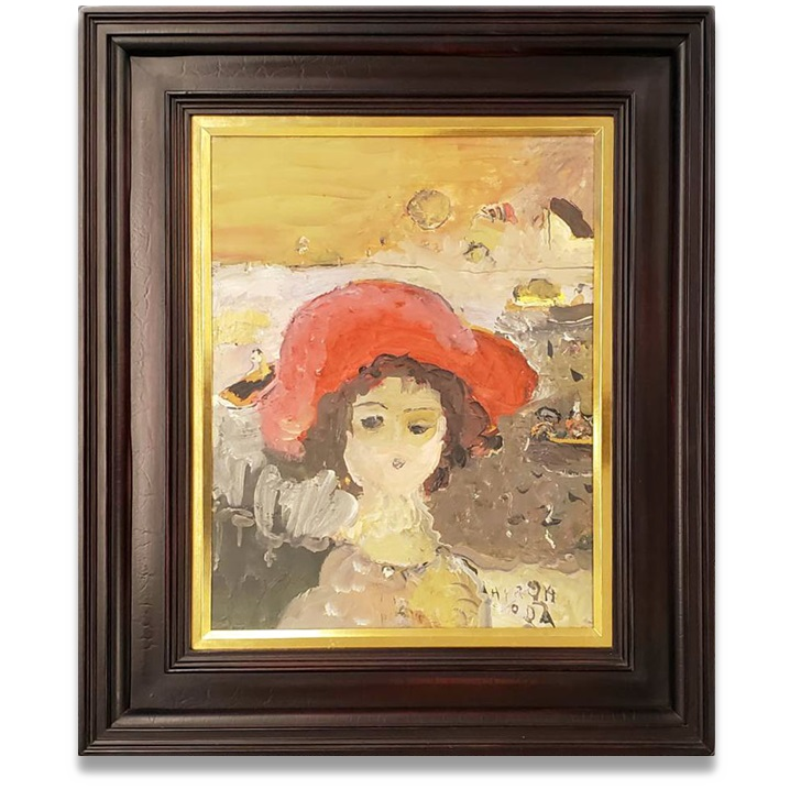 織田 かくし 広彦古「友達とのひととき」、人気作品、希少画集・額装画 