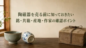 陶磁器を売る前に知っておきたい　銘・共箱・産地・作家の確認ポイント